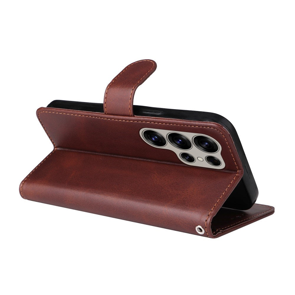 Samsung Galaxy S25 Ultra - EIDERWOOD Vegansk Læder Flip Cover - Brun