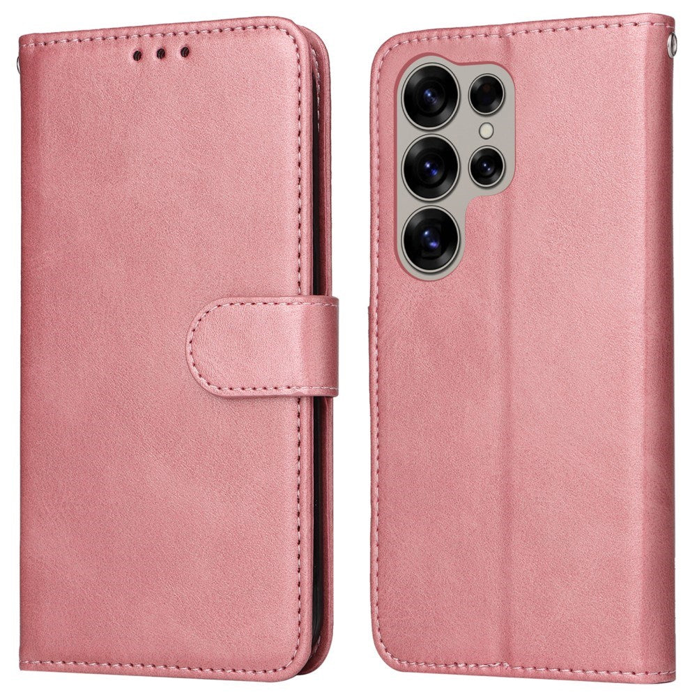 Samsung Galaxy S25 Ultra - EIDERWOOD Vegansk Læder Flip Cover - Lyserød