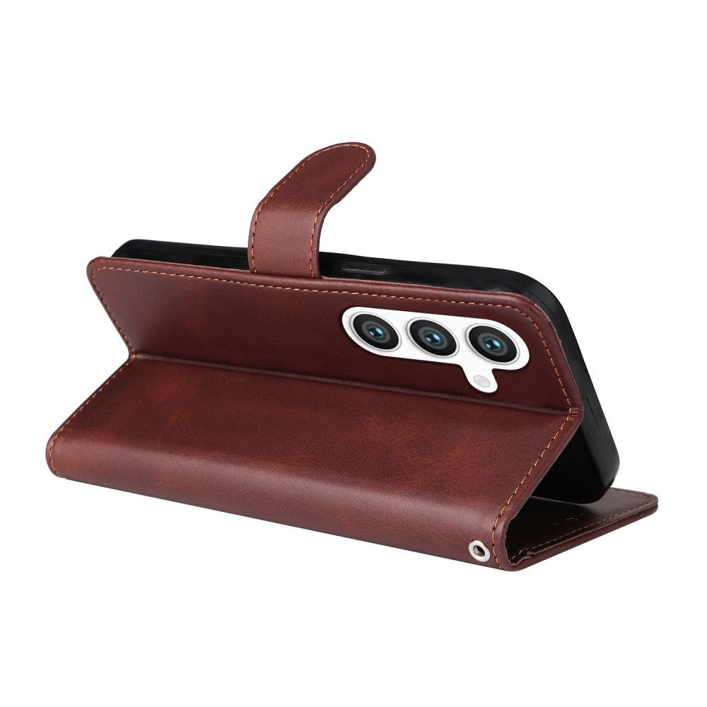 Samsung Galaxy S25 - EIDERWOOD Vegansk Læder Flip Cover - Brun