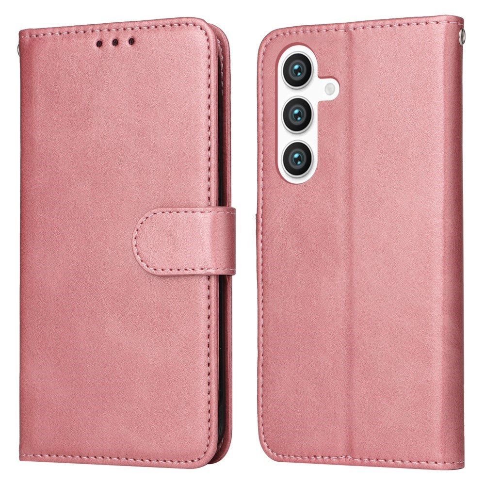 Samsung Galaxy S25 - EIDERWOOD Vegansk Læder Flip Cover - Lyserød