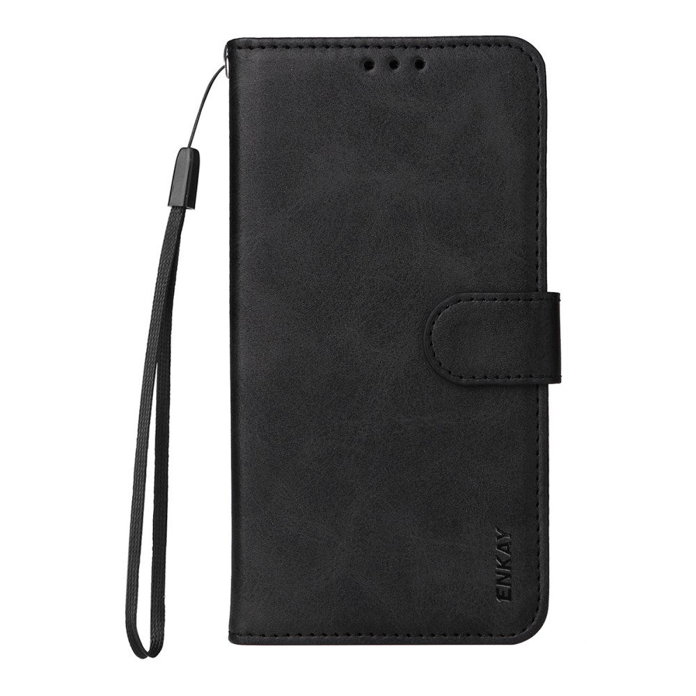 Samsung Galaxy S25 Ultra - EIDERWOOD 2-i-1 Kunstlæder Flip Case m. Skærmbeskyttelsesglas - Sort