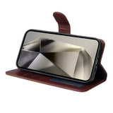 Samsung Galaxy S25 Ultra - EIDERWOOD 2-i-1 Kunstlæder Flip Case m. Skærmbeskyttelsesglas - Sort
