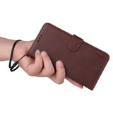 Samsung Galaxy S25 / S24 - EIDERWOOD 2-i-1 Kunstlæder Flip Case m. Skærmbeskyttelsesglas - Brun