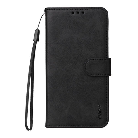 Samsung Galaxy S25+ (Plus) / 24+ (Plus) - EIDERWOOD 2-i-1 Kunstlæder Flip Case m. Skærmbeskyttelsesglas - Sort