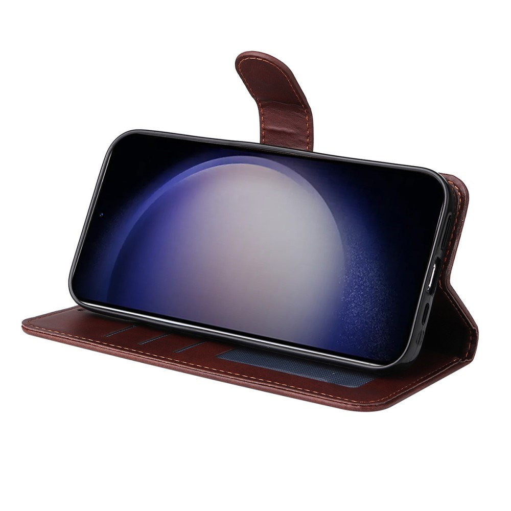 Samsung Galaxy S25+ (Plus) / 24+ (Plus) - EIDERWOOD 2-i-1 Kunstlæder Flip Case m. Skærmbeskyttelsesglas - Blå