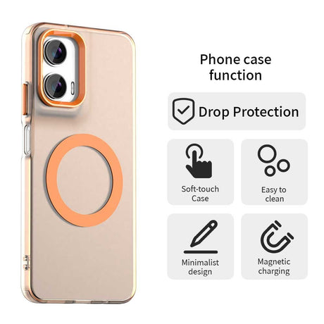 EIDERWOOD Motorola Moto G35 5G Hybrid Plast Mobil Cover - MagSafe Kompatibel - Gennemsigtig / Orange