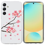 EIDERWOOD Samsung Galaxy S25 FE Fleksibel Plastik Bagside Cover m. Motiv - Gennemsigtig / Lyserøde Blomster