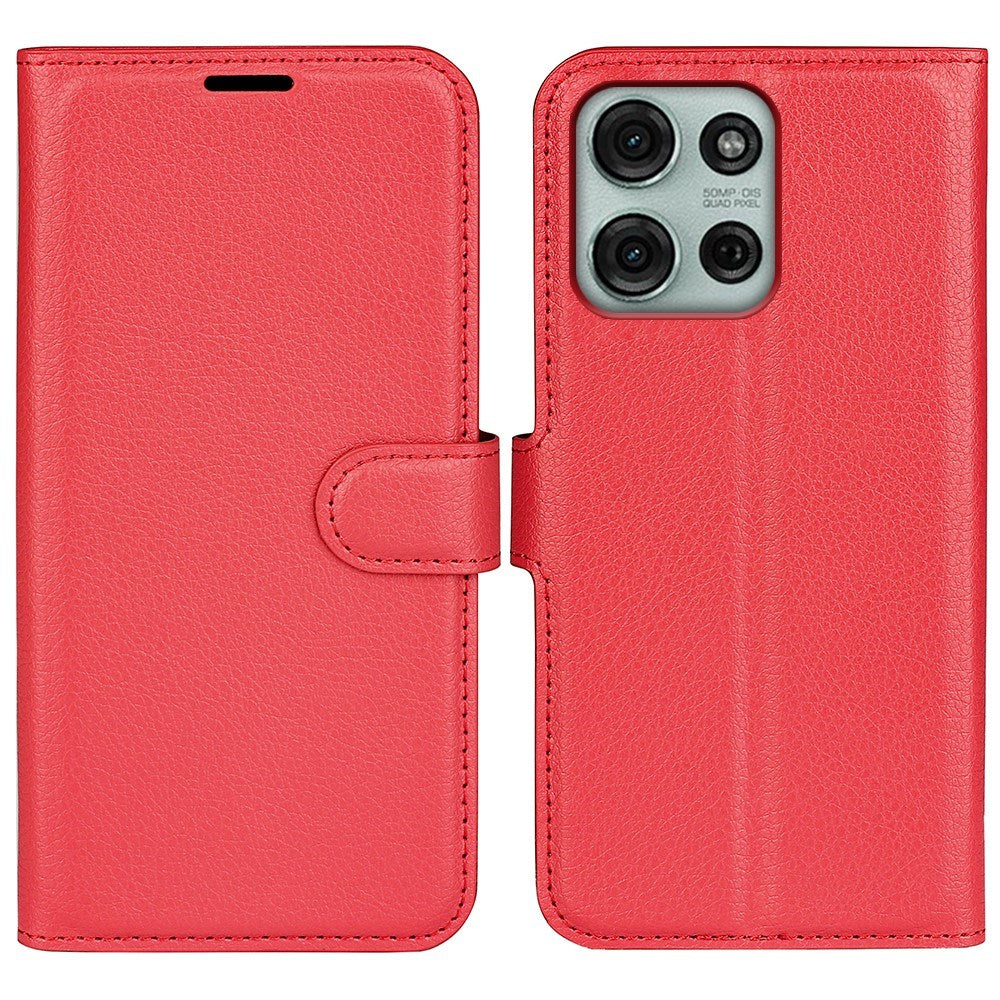 Motorola Moto G75 (5G) - EIDERWOOD Kunstlæder Flip Cover m. Kortholder & Ståfunktion - Rød