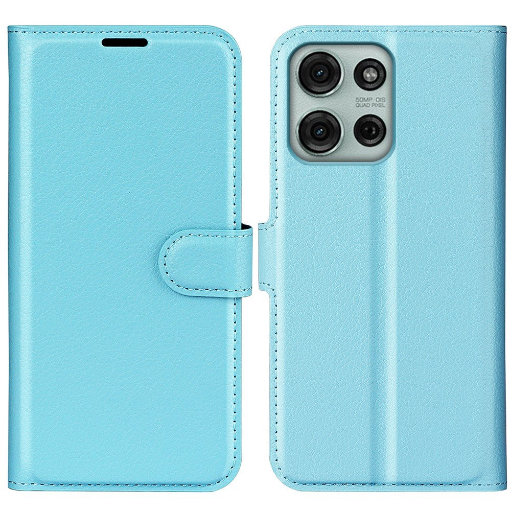 Motorola Moto G75 (5G) - EIDERWOOD Kunstlæder Flip Cover m. Kortholder & Ståfunktion - Blå