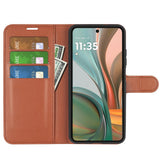 Motorola Moto G75 (5G) - EIDERWOOD Kunstlæder Flip Cover m. Kortholder & Ståfunktion - Brun