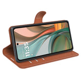 Motorola Moto G75 (5G) - EIDERWOOD Kunstlæder Flip Cover m. Kortholder & Ståfunktion - Brun