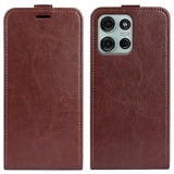 EIDERWOOD Motorola Moto G75 5G Etui med Kortlommer – Vertikal Flip Kunstlæder Cover - Brun