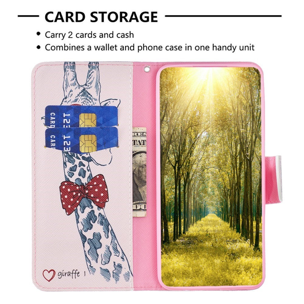 EIDERWOOD Samsung Galaxy S25 Ultra Kunstlæder Flip Cover m. Pung & Ståfunktion - Giraf