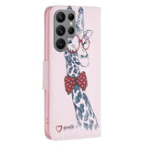 EIDERWOOD Samsung Galaxy S25 Ultra Kunstlæder Flip Cover m. Pung & Ståfunktion - Giraf