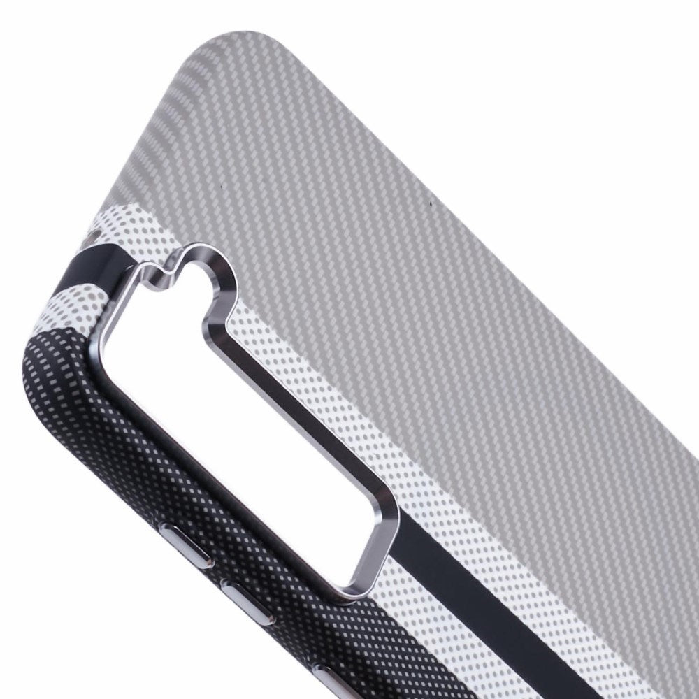 Samsung Galaxy S23 - EIDERWOOD Mønstret Carbon Cover - MagSafe Kompatibel - Grey Stripes