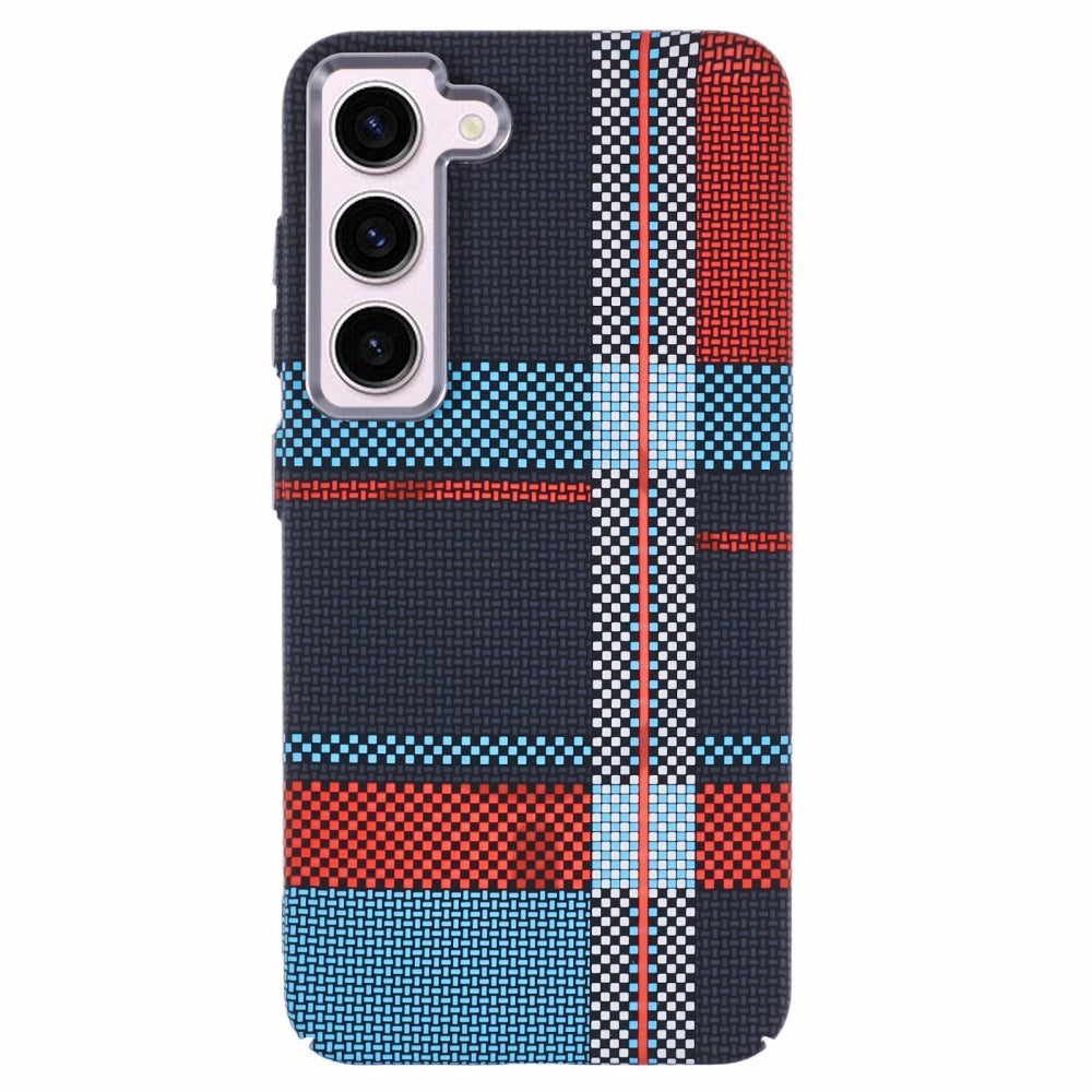 Samsung Galaxy S23 - EIDERWOOD Mønstret Carbon Cover - MagSafe Kompatibel - Dark Checkered Pattern