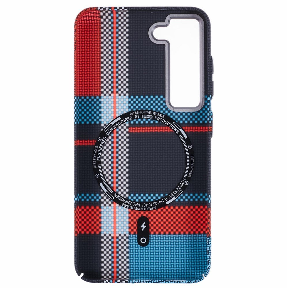 Samsung Galaxy S23 - EIDERWOOD Mønstret Carbon Cover - MagSafe Kompatibel - Dark Checkered Pattern