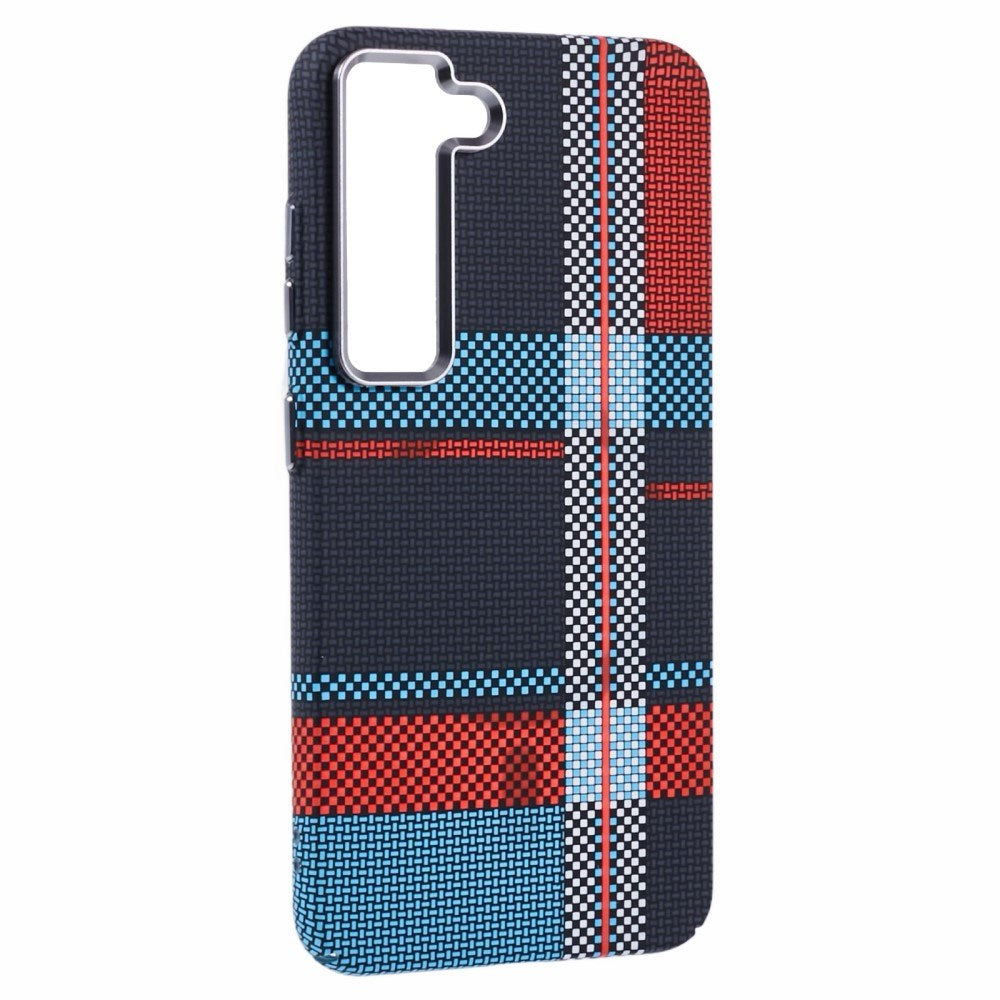 Samsung Galaxy S23 - EIDERWOOD Mønstret Carbon Cover - MagSafe Kompatibel - Dark Checkered Pattern