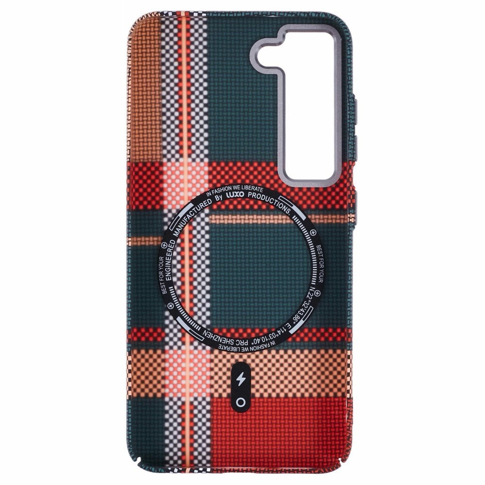 Samsung Galaxy S23 - EIDERWOOD Mønstret Carbon Cover - MagSafe Kompatibel - Light Checkered Pattern