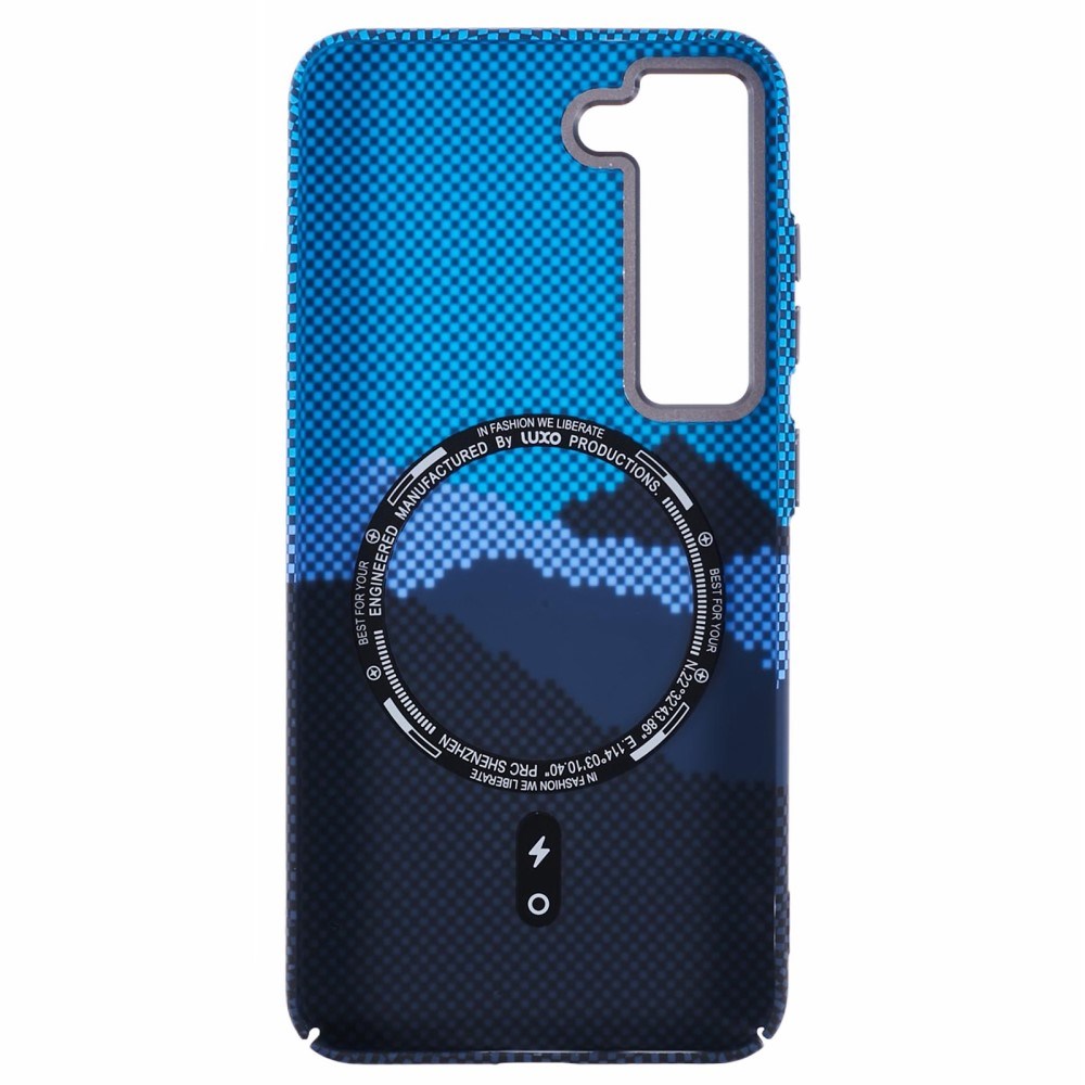 Samsung Galaxy S23 - EIDERWOOD Mønstret Carbon Cover - MagSafe Kompatibel - Blue Peak