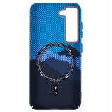 Samsung Galaxy S23 - EIDERWOOD Mønstret Carbon Cover - MagSafe Kompatibel - Blue Peak