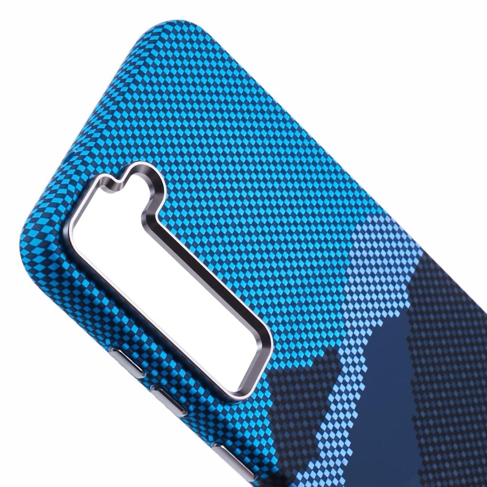 Samsung Galaxy S23 - EIDERWOOD Mønstret Carbon Cover - MagSafe Kompatibel - Blue Peak