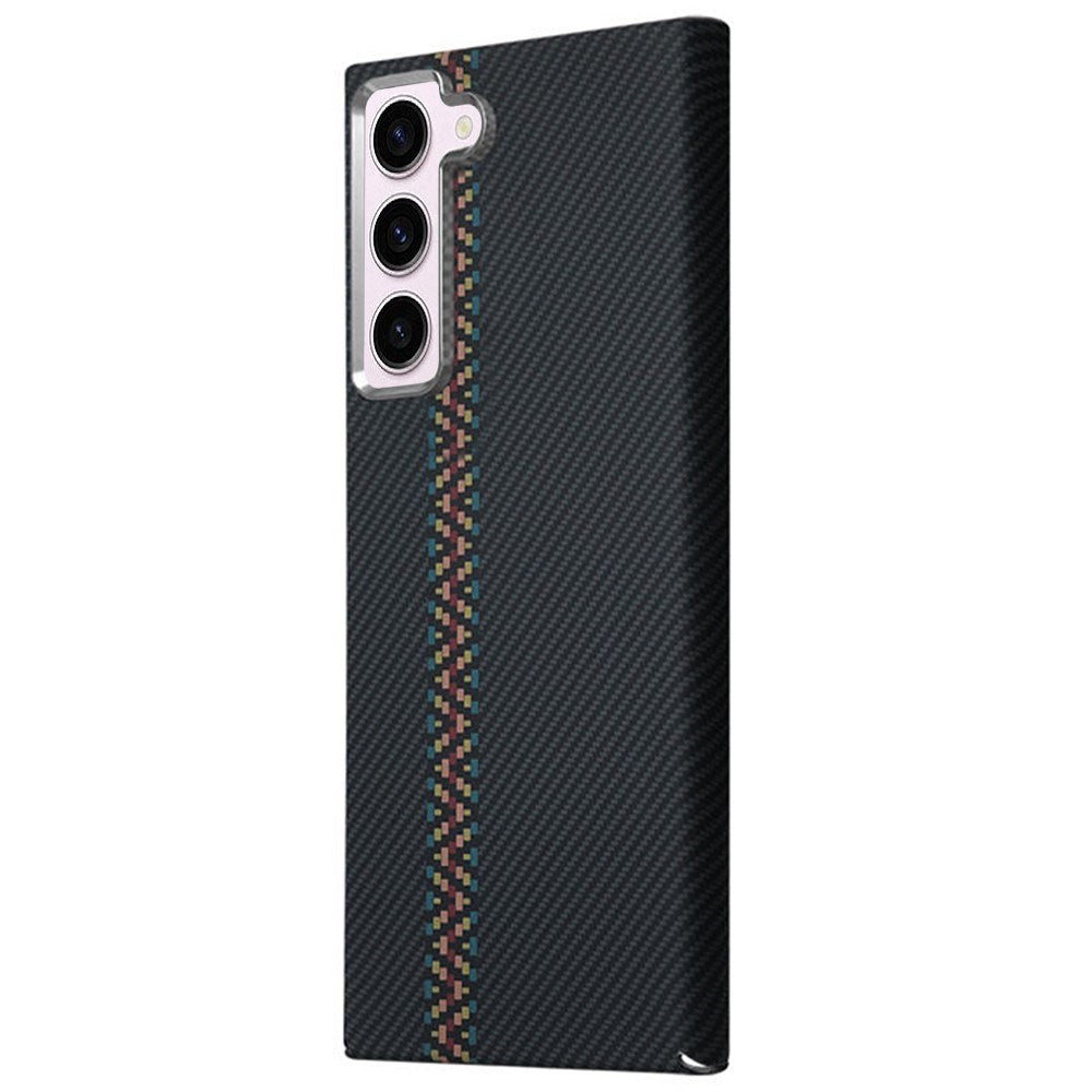 Samsung Galaxy S23 - EIDERWOOD Mønstret Carbon Cover - MagSafe Kompatibel - Dark ZigZag Pattern