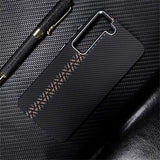 Samsung Galaxy S23 - EIDERWOOD Mønstret Carbon Cover - MagSafe Kompatibel - Dark ZigZag Pattern