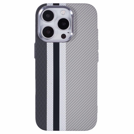 iPhone 16 Pro - EIDERWOOD Mønstret Carbon Cover - MagSafe Kompatibel - Grey Stripes