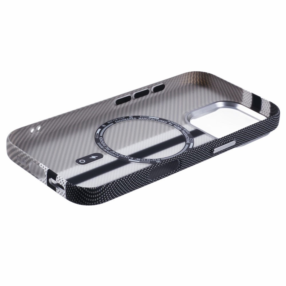 iPhone 16 Pro - EIDERWOOD Mønstret Carbon Cover - MagSafe Kompatibel - Grey Stripes