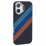 iPhone 16 - EIDERWOOD Mønstret Carbon Cover - MagSafe Kompatibel - Colorful Stripes