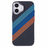 iPhone 16 - EIDERWOOD Mønstret Carbon Cover - MagSafe Kompatibel - Colorful Stripes