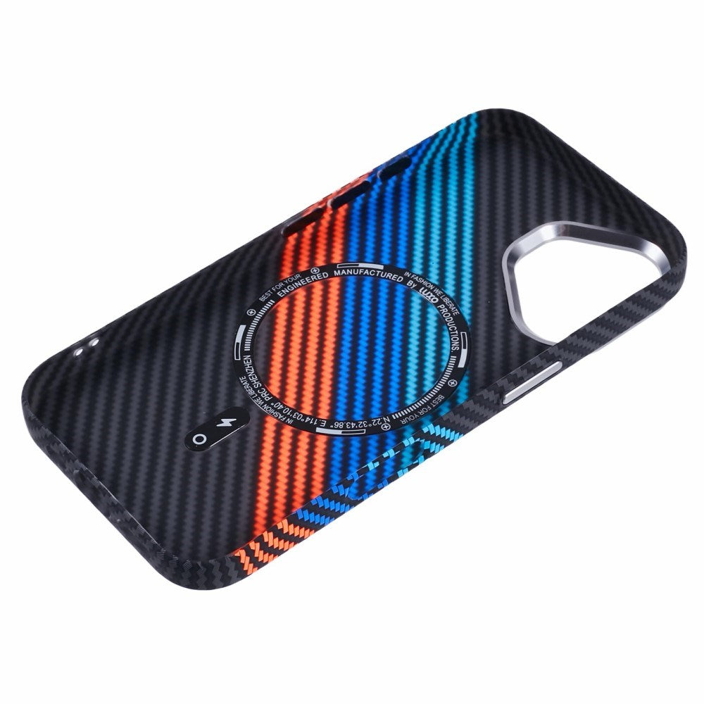 iPhone 16 - EIDERWOOD Mønstret Carbon Cover - MagSafe Kompatibel - Colorful Stripes