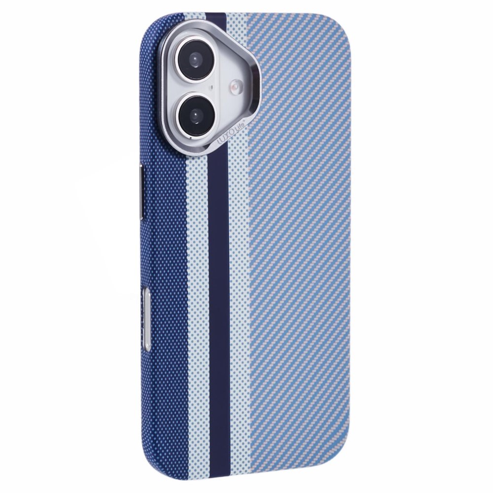 iPhone 16 - EIDERWOOD Mønstret Carbon Cover - MagSafe Kompatibel - Blue Stripes