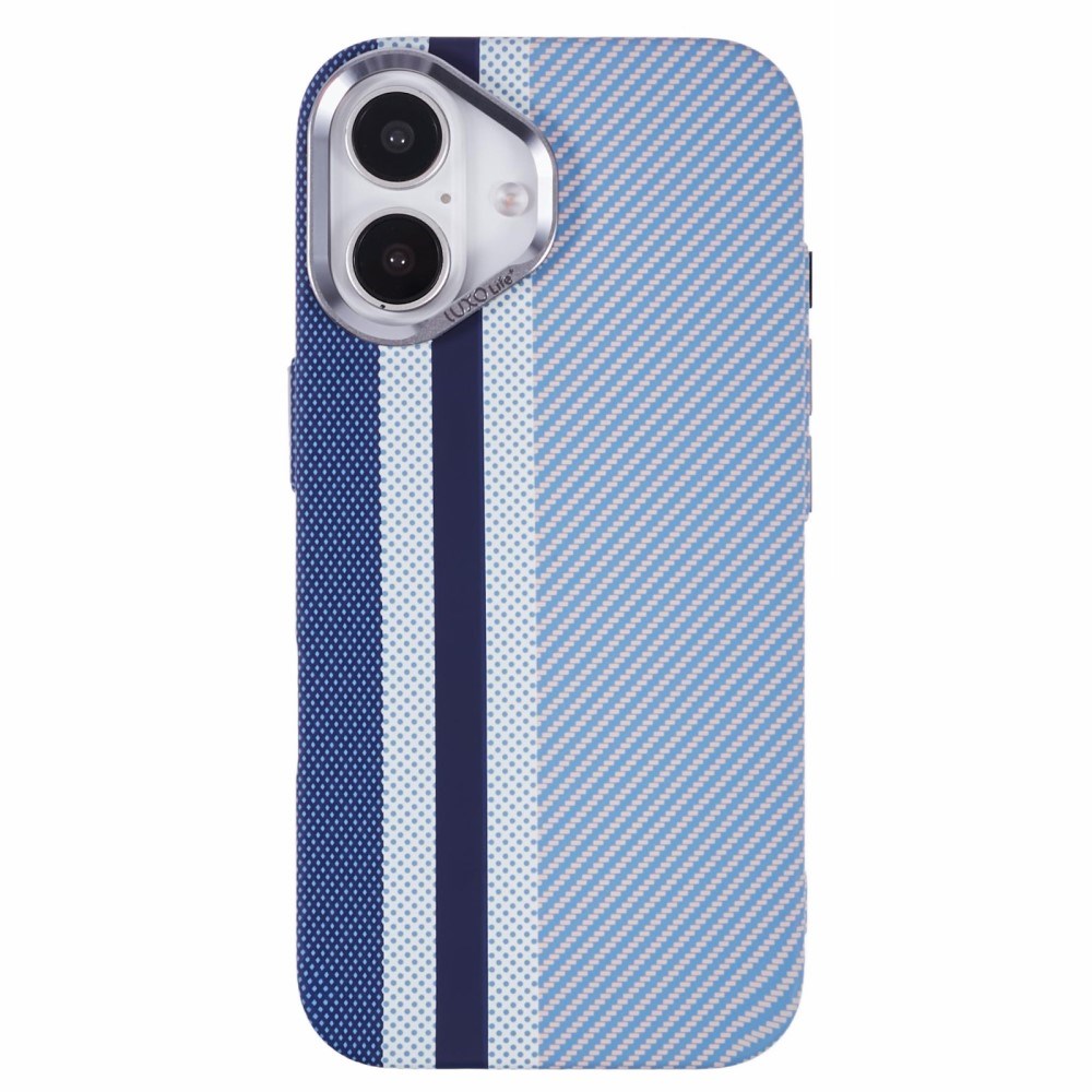 iPhone 16 - EIDERWOOD Mønstret Carbon Cover - MagSafe Kompatibel - Blue Stripes