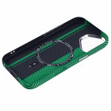 iPhone 16 - EIDERWOOD Mønstret Carbon Cover - MagSafe Kompatibel - Green/Black