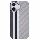 iPhone 16 - EIDERWOOD Mønstret Carbon Cover - MagSafe Kompatibel - Grey Stripes