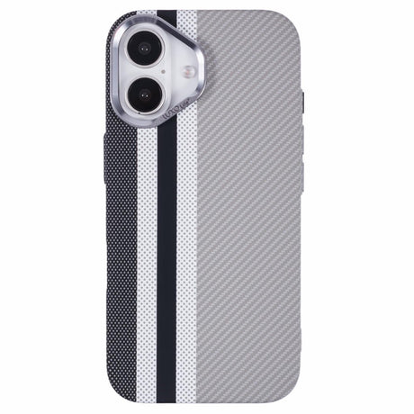 iPhone 16 - EIDERWOOD Mønstret Carbon Cover - MagSafe Kompatibel - Grey Stripes