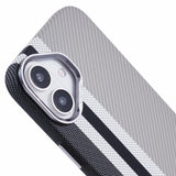 iPhone 16 - EIDERWOOD Mønstret Carbon Cover - MagSafe Kompatibel - Grey Stripes