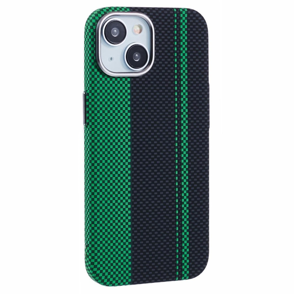 iPhone 15 - EIDERWOOD Mønstret Carbon Cover - MagSafe Kompatibel - Green/Black