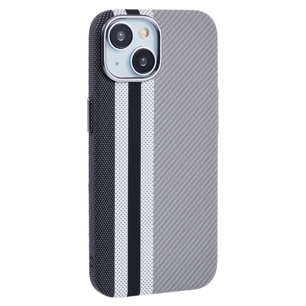 iPhone 15 - EIDERWOOD Mønstret Carbon Cover - MagSafe Kompatibel - Grey Stripes