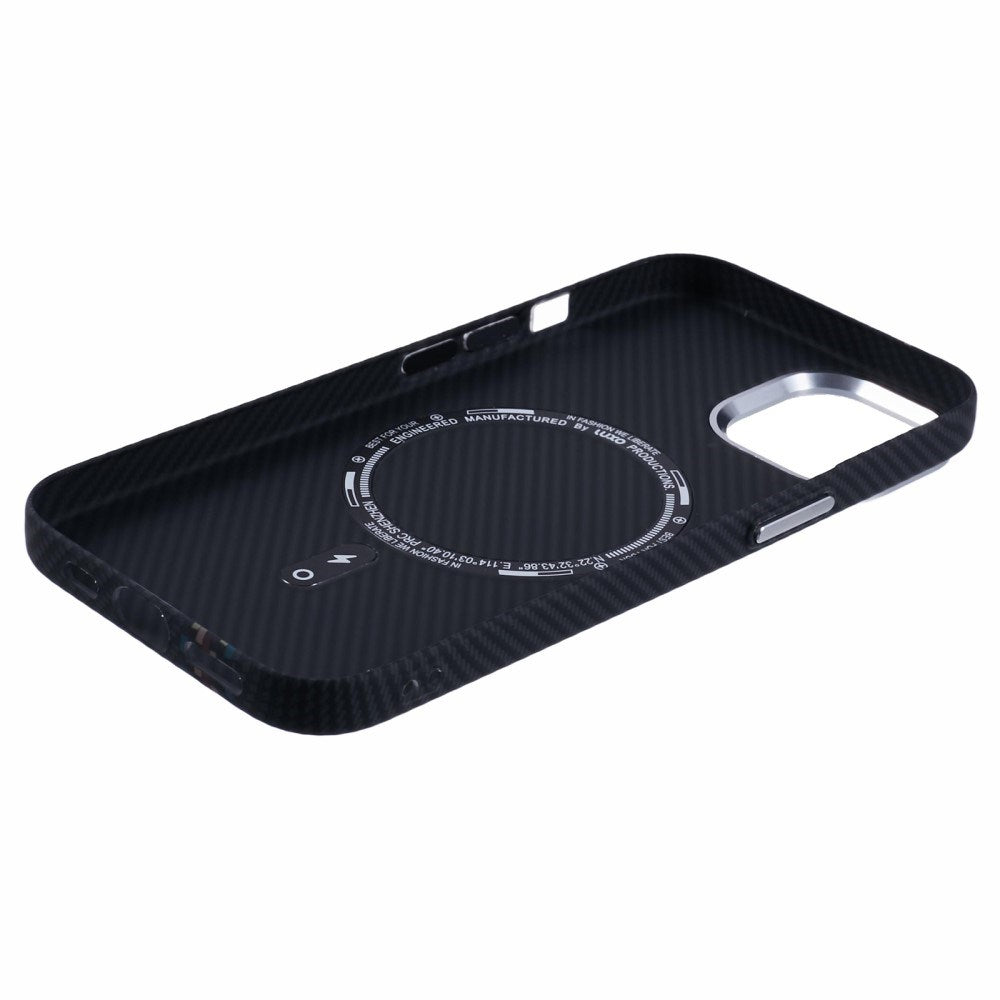 iPhone 15 - EIDERWOOD Mønstret Carbon Cover - MagSafe Kompatibel - Dark ZigZag Pattern