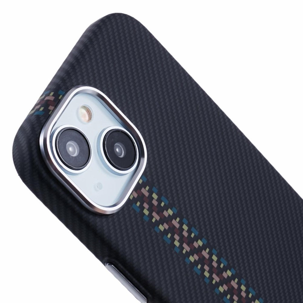 iPhone 15 - EIDERWOOD Mønstret Carbon Cover - MagSafe Kompatibel - Dark ZigZag Pattern
