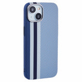 iPhone 15 - EIDERWOOD Mønstret Carbon Cover - MagSafe Kompatibel - Blue Stripes