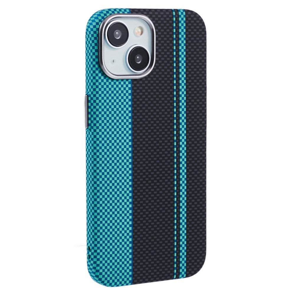 iPhone 15 - EIDERWOOD Mønstret Carbon Cover - MagSafe Kompatibel - Blue/Black