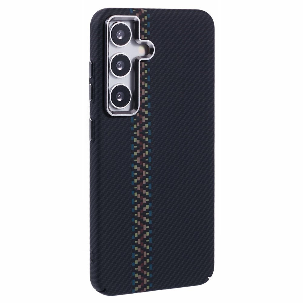 Samsung Galaxy S24 - EIDERWOOD Mønstret Carbon Cover - MagSafe Kompatibel - Dark ZigZag Pattern