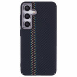 Samsung Galaxy S24 - EIDERWOOD Mønstret Carbon Cover - MagSafe Kompatibel - Dark ZigZag Pattern