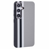 Samsung Galaxy S24 - EIDERWOOD Mønstret Carbon Cover - MagSafe Kompatibel - Grey Stripes