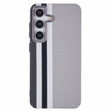 Samsung Galaxy S24 - EIDERWOOD Mønstret Carbon Cover - MagSafe Kompatibel - Grey Stripes