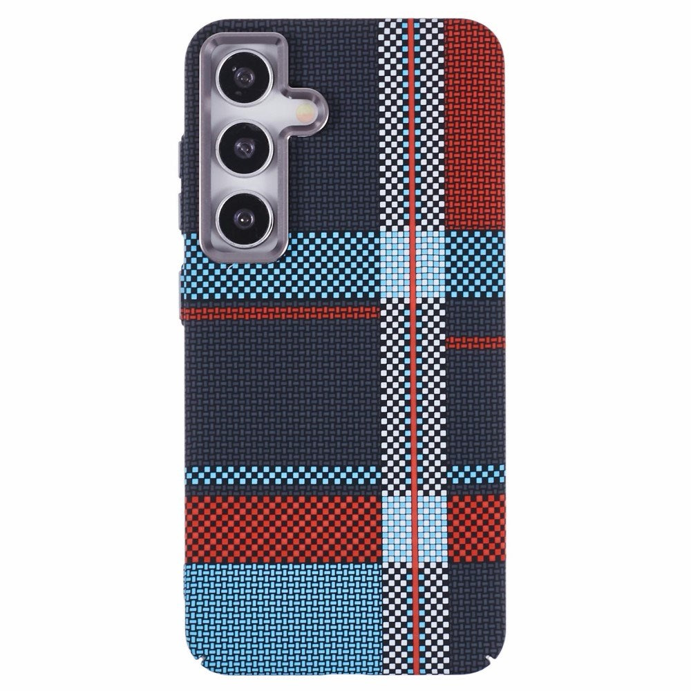 Samsung Galaxy S24 - EIDERWOOD Mønstret Carbon Cover - MagSafe Kompatibel - Dark Checkered Pattern